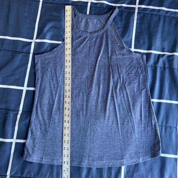 Heather Navy Racerback Tank Top Lightweight Knit Size L - Picture 4 of 6